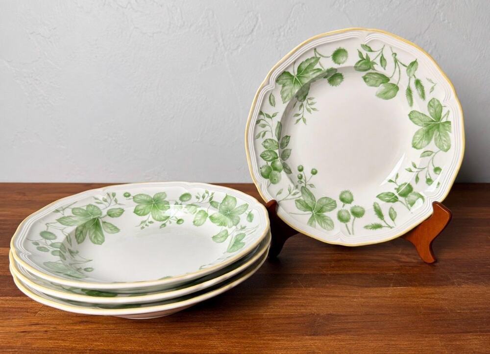 Vintage Villeroy & Boch Parkland Green Soup Bowls Set of 3 (2003 Germany)